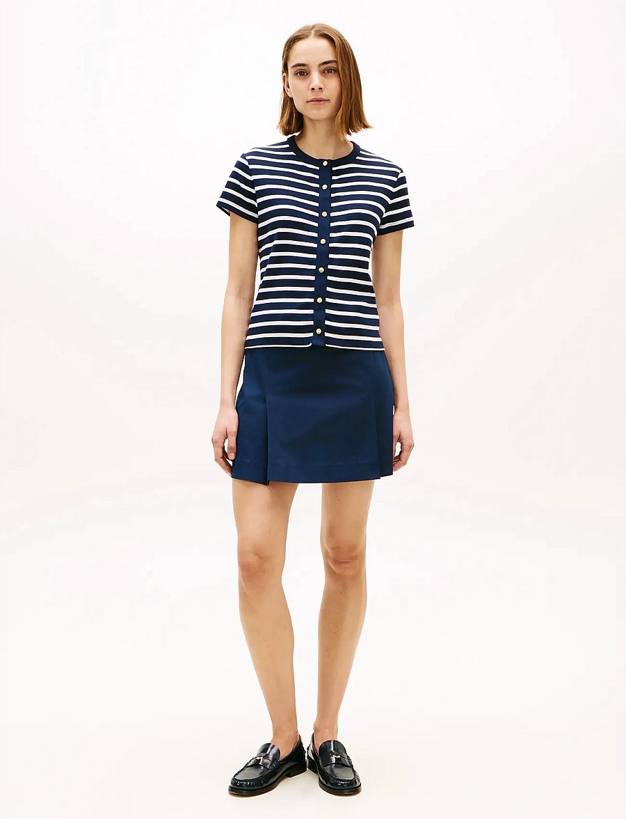 Tommy Hilfiger - GOLD BUTTON SLIM SS TEE - t-särgid - breton stripe dark night ecru - 3
