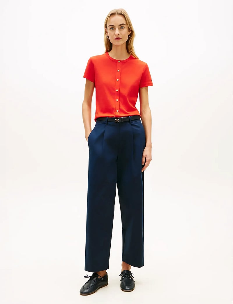 Tommy Hilfiger - GOLD BUTTON SLIM SS TEE - t-shirts - fireworks - 3