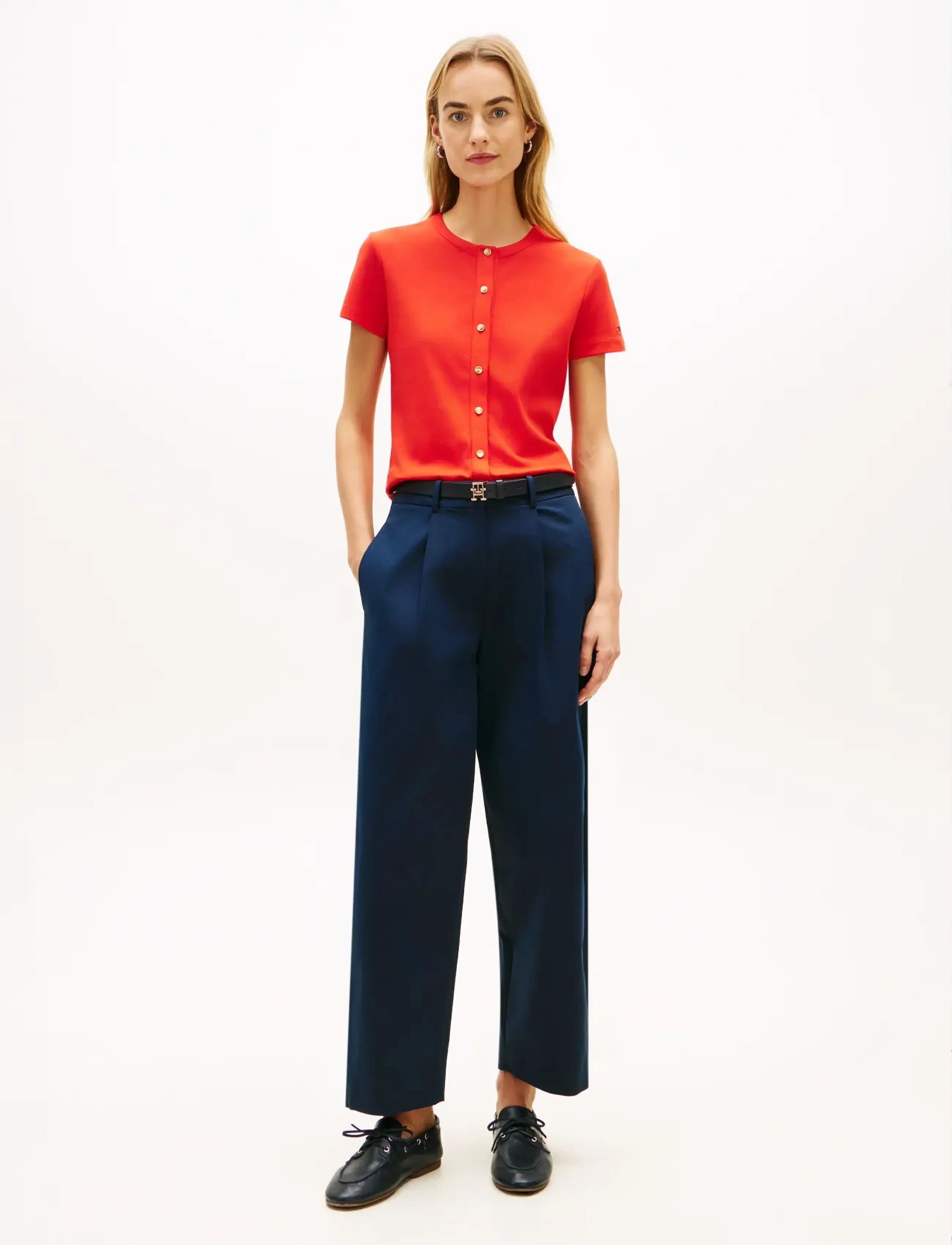 Tommy Hilfiger - GOLD BUTTON SLIM SS TEE - t-särgid - fireworks - 3