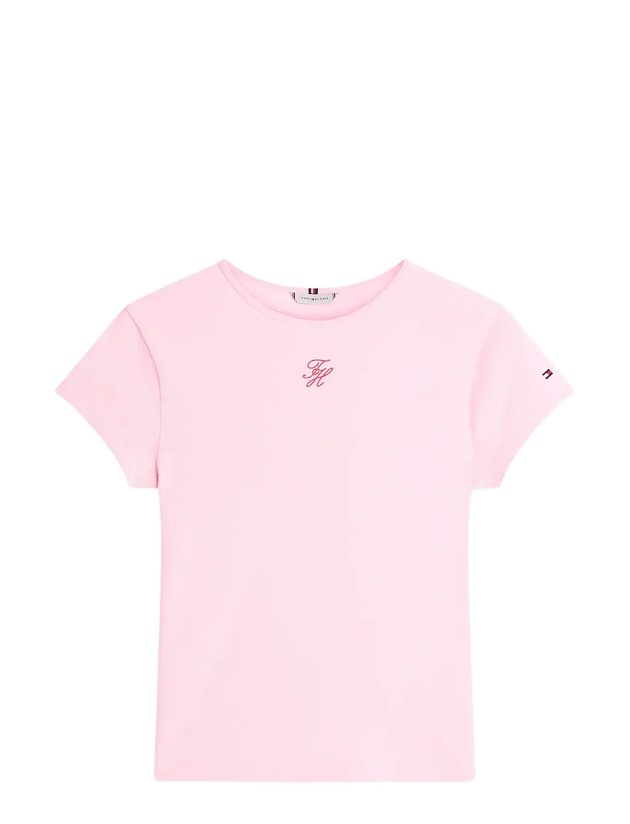 Tommy Hilfiger - TH SCRIPT SLIM SS TEE - t-shirts - classic pink - 1