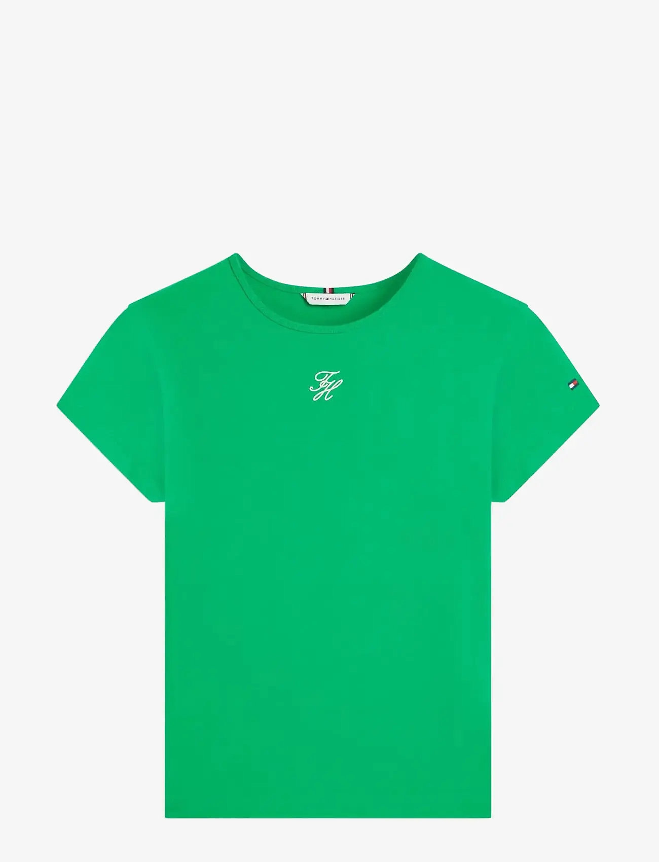 Tommy Hilfiger - TH SCRIPT SLIM SS TEE - t-shirts - courtside green - 1