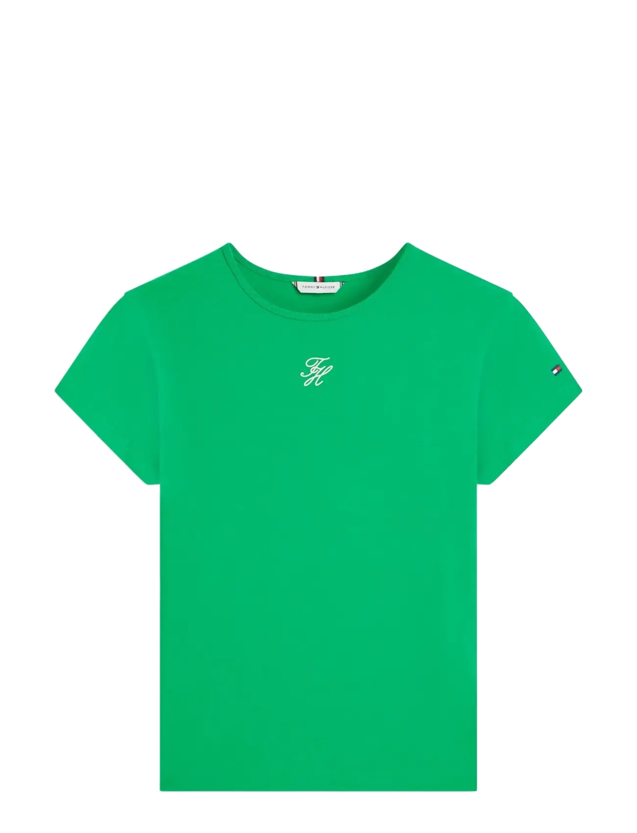Tommy Hilfiger TH SCRIPT SLIM SS TEE - Tommy Hilfiger - COURTSIDE GREEN / green