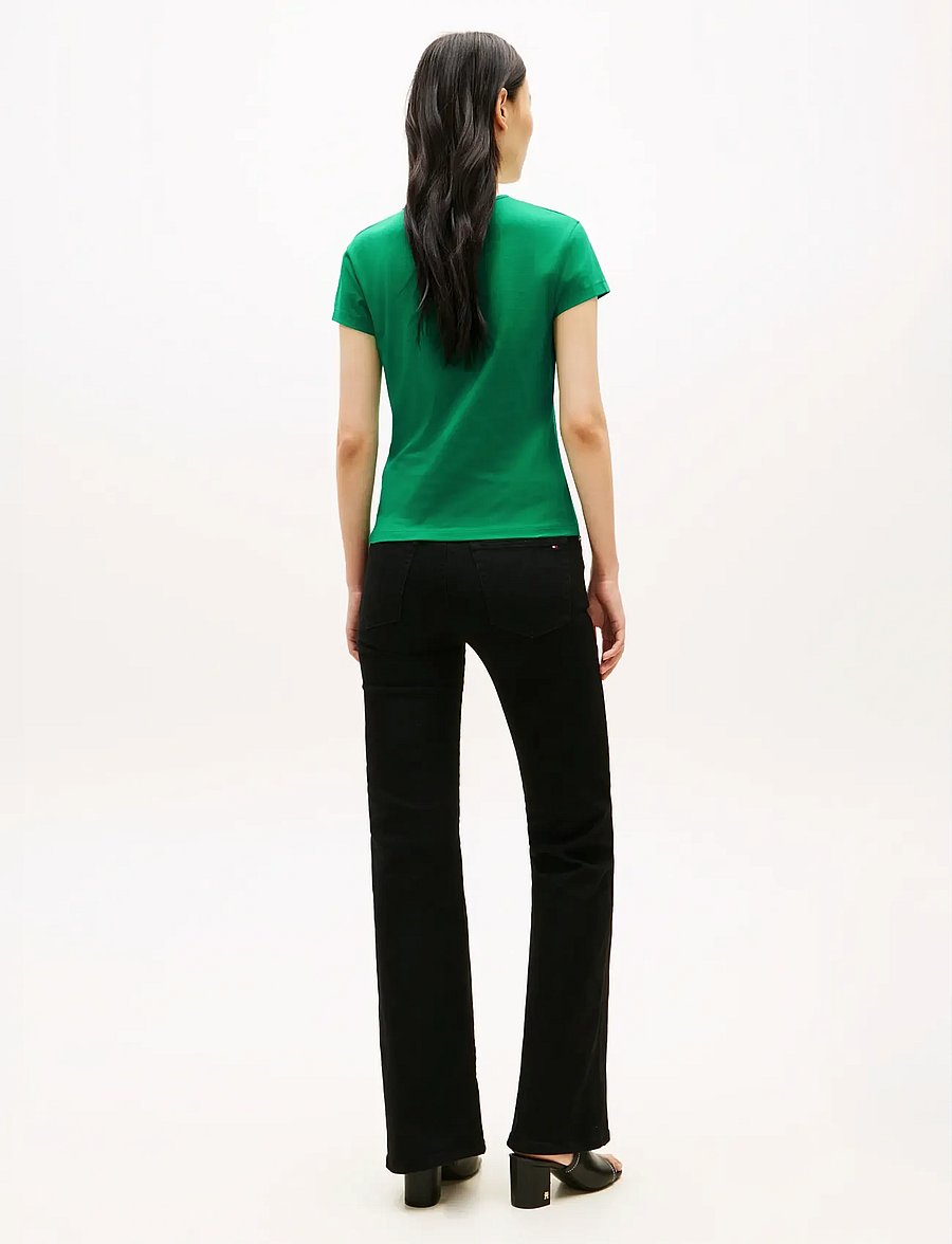 Tommy Hilfiger - TH SCRIPT SLIM SS TEE - t-shirts - courtside green - 2