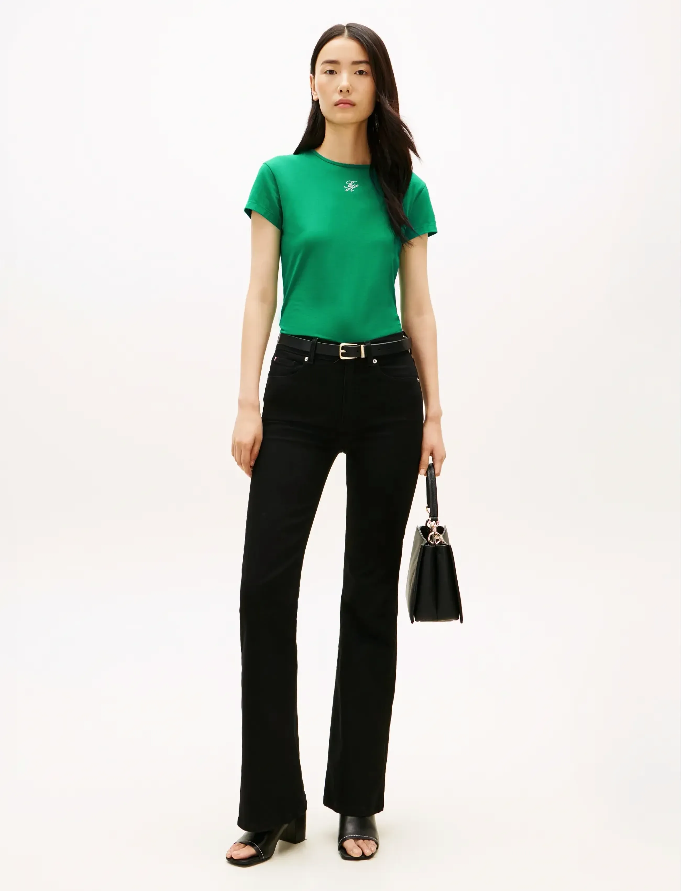 Tommy Hilfiger - TH SCRIPT SLIM SS TEE - t-shirts - courtside green - 3