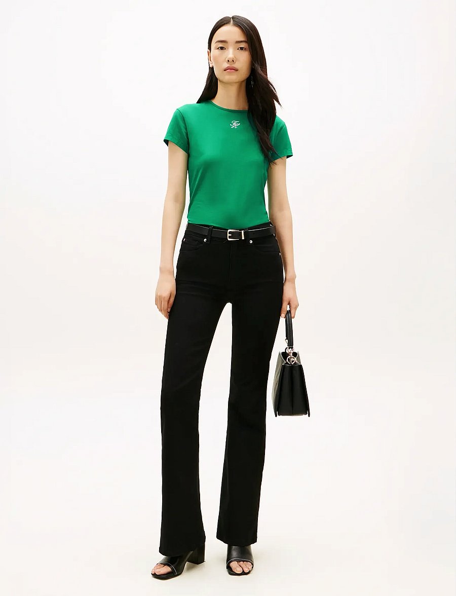 Tommy Hilfiger - TH SCRIPT SLIM SS TEE - t-shirts - courtside green - 3
