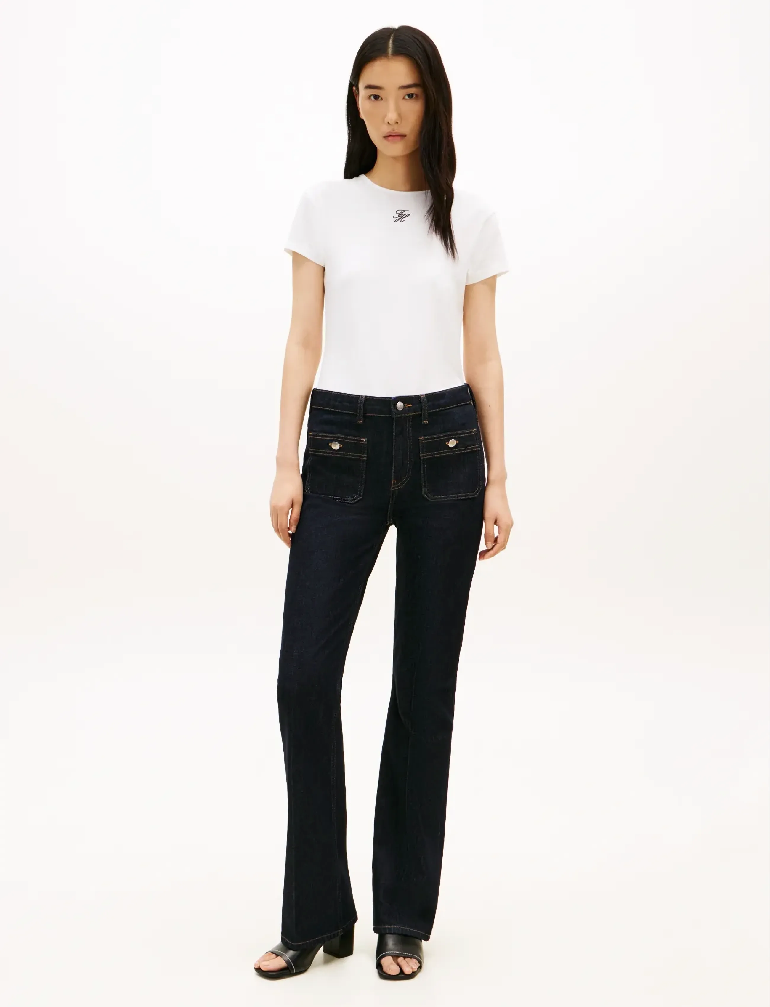 Tommy Hilfiger - TH SCRIPT SLIM SS TEE - t-shirts - ecru - 3