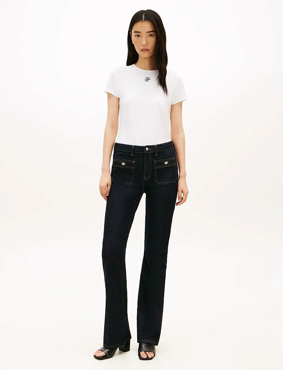 Tommy Hilfiger - TH SCRIPT SLIM SS TEE - t-shirts - ecru - 3