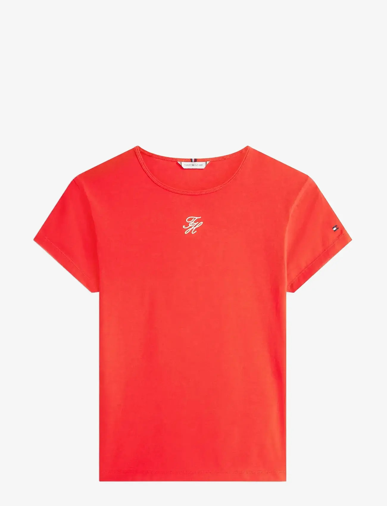 Tommy Hilfiger - TH SCRIPT SLIM SS TEE - t-särgid - fireworks - 1