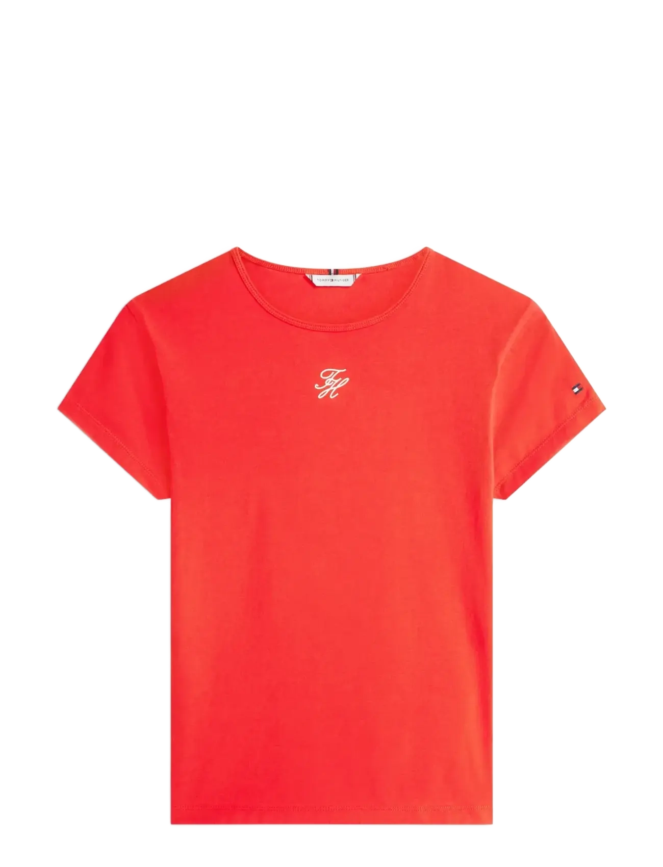 Tommy Hilfiger TH SCRIPT SLIM SS TEE - Kläder - FIREWORKS / red