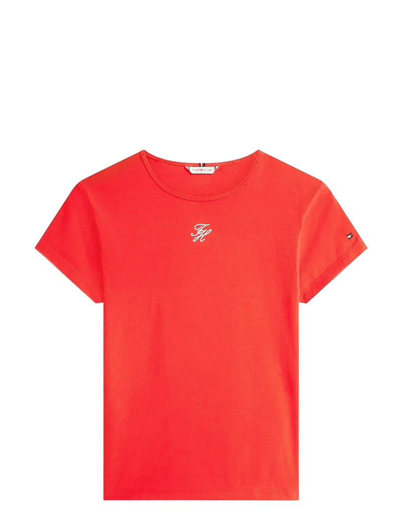 Tommy Hilfiger - TH SCRIPT SLIM SS TEE - t-särgid - fireworks - 1