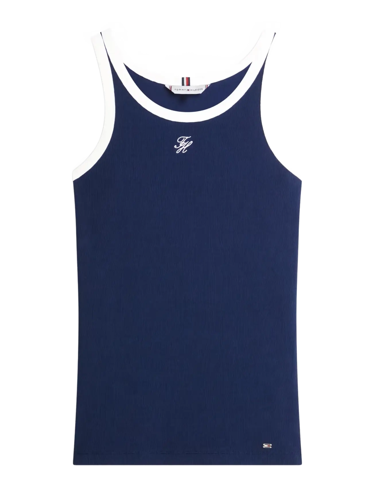 TOMMY HILFIGER Contrast Bind Rib Tank Navy - M - Damen
