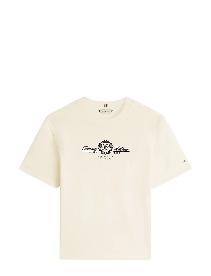 Tommy Hilfiger - VARSITY CREST MDRN C-NK SS TEE - t-shirts - country ivory - 1