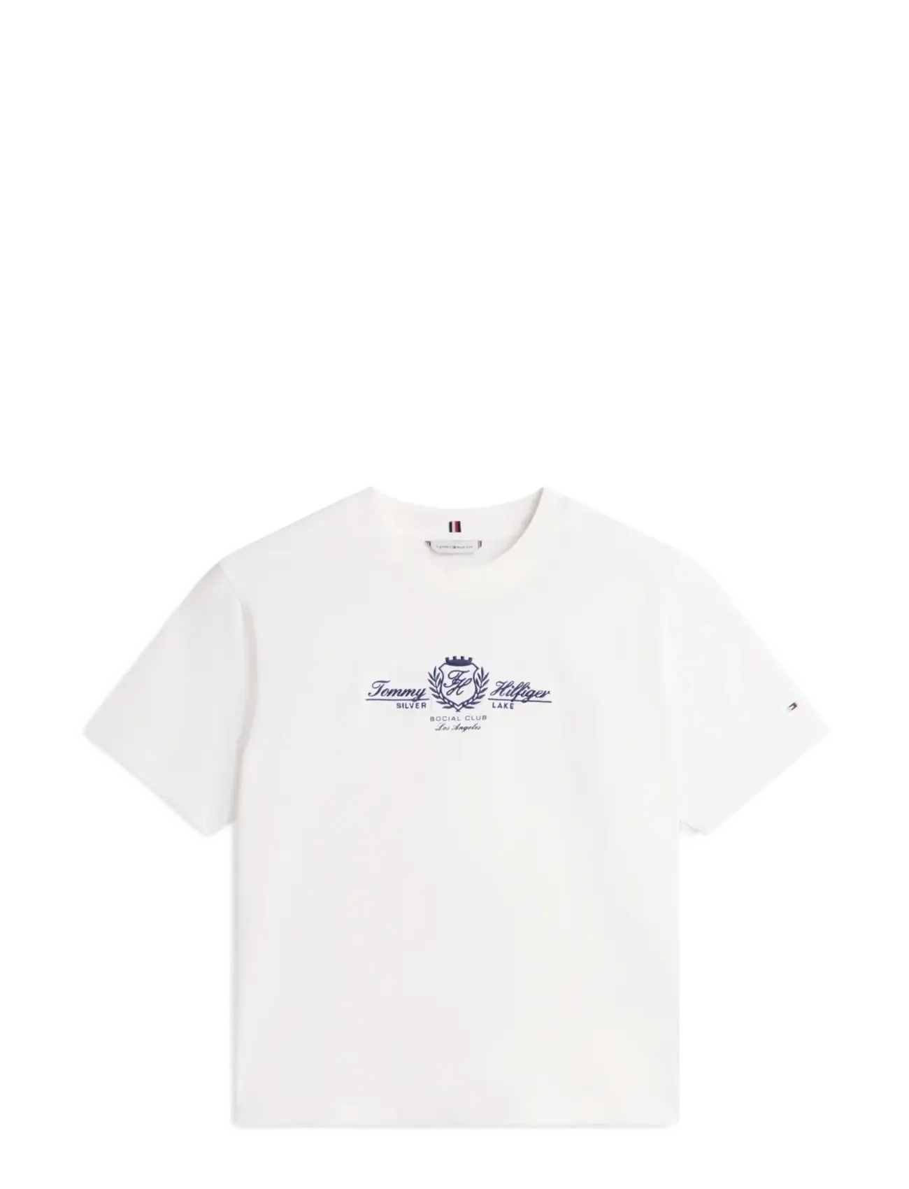 Tommy Hilfiger VARSITY CREST MDRN C-NK SS TEE - Uus - ECRU / cream