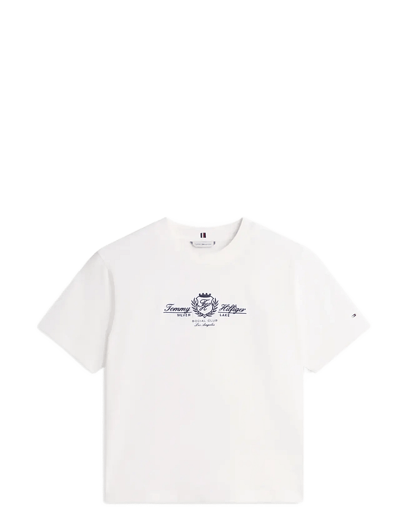Tommy Hilfiger - VARSITY CREST MDRN C-NK SS TEE - t-shirts - ecru - 1