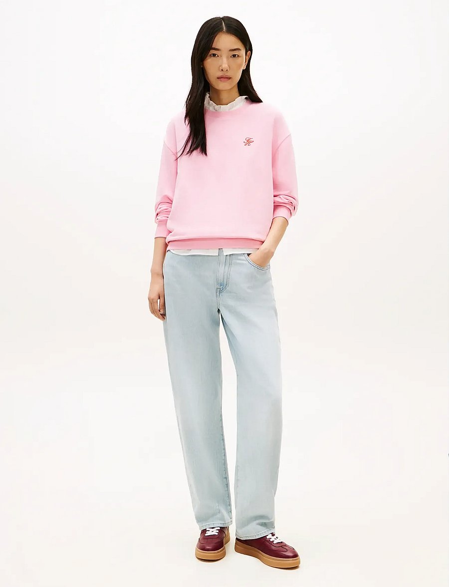 Tommy Hilfiger - TH SCRIPT REG SWEATSHIRT - igapäevane stiil - classic pink - 3