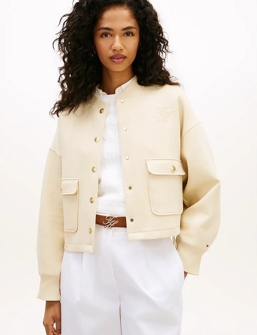 Tommy Hilfiger - GOLD BUTTON BOMBER - bomberjakker - country ivory - 0