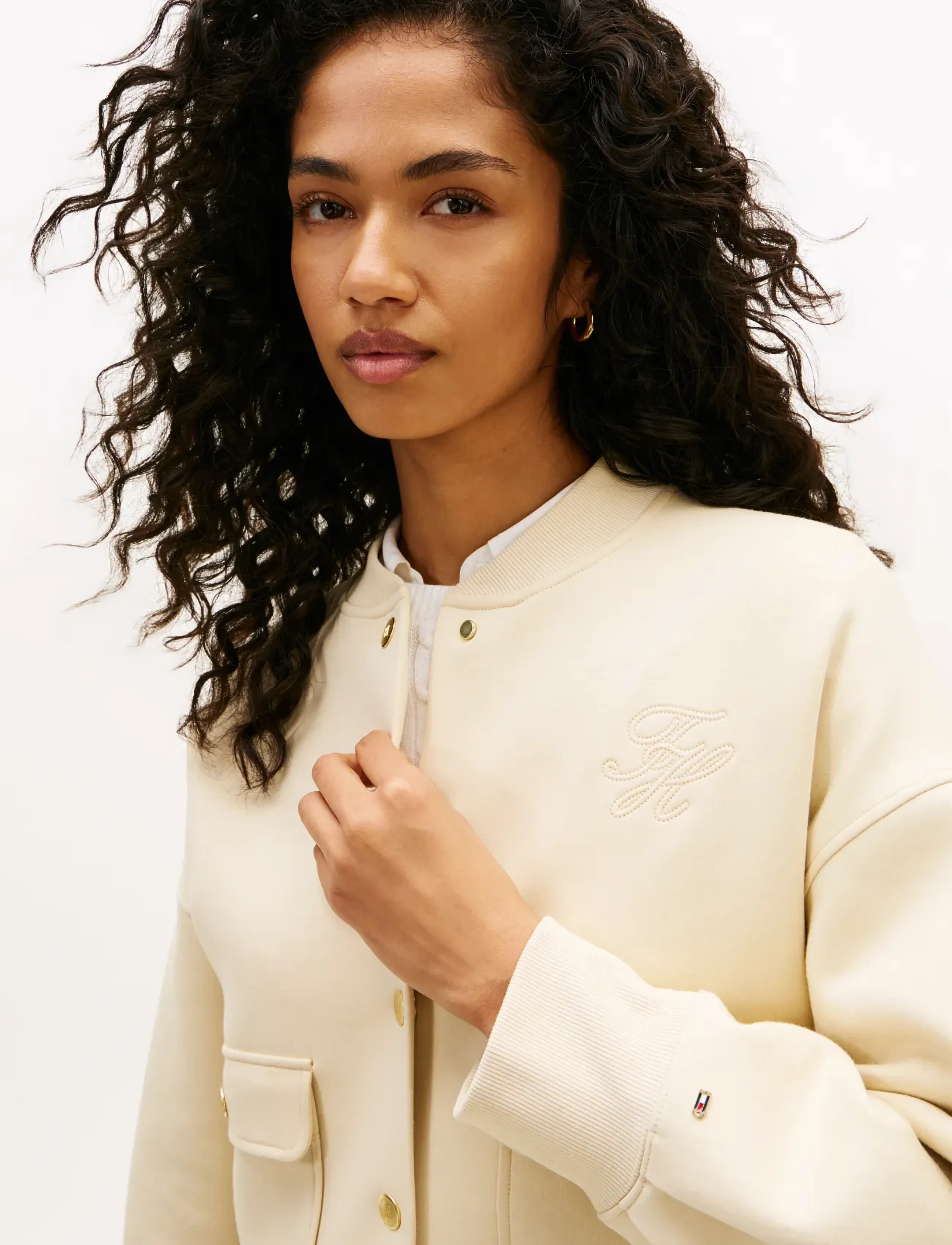 Tommy Hilfiger - GOLD BUTTON BOMBER - bomberjakker - country ivory - 4