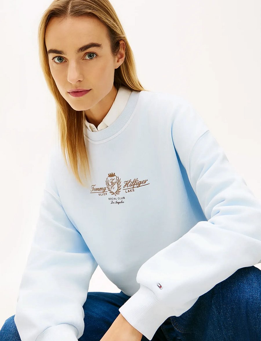 Tommy Hilfiger - VARSITY CREST TERRY SWEATSHIRT - colleget - keepsake blue - 4
