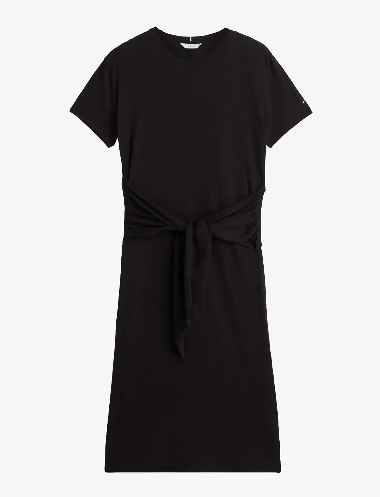 Tommy Hilfiger - CO SLUB KNOT MIDI DRS - t-shirt-kleider - black - 1