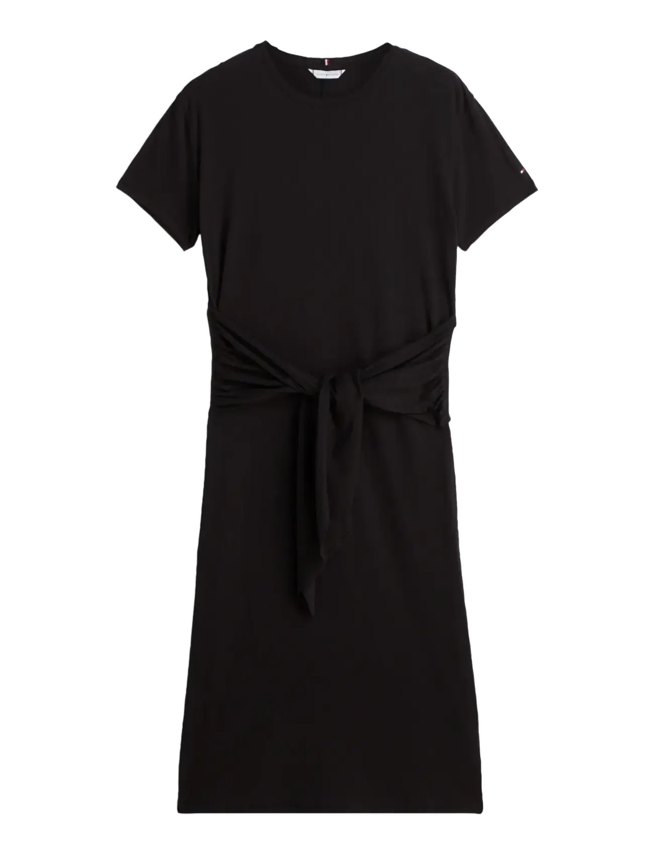 Tommy Hilfiger CO SLUB KNOT MIDI DRS - T-shirtkjoler - BLACK / black