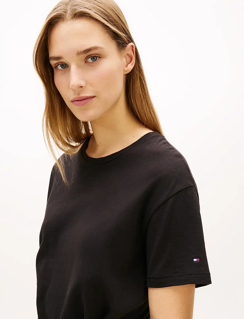 Tommy Hilfiger - CO SLUB KNOT MIDI DRS - t-shirt-kleider - black - 4