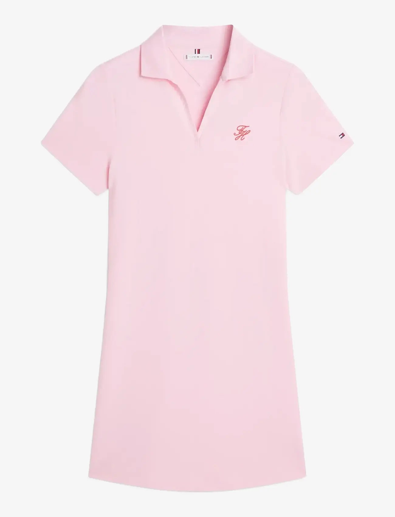 Tommy Hilfiger - TH SCRIPT OPEN-NK POLO DRS - t-särkkleidid - classic pink - 1