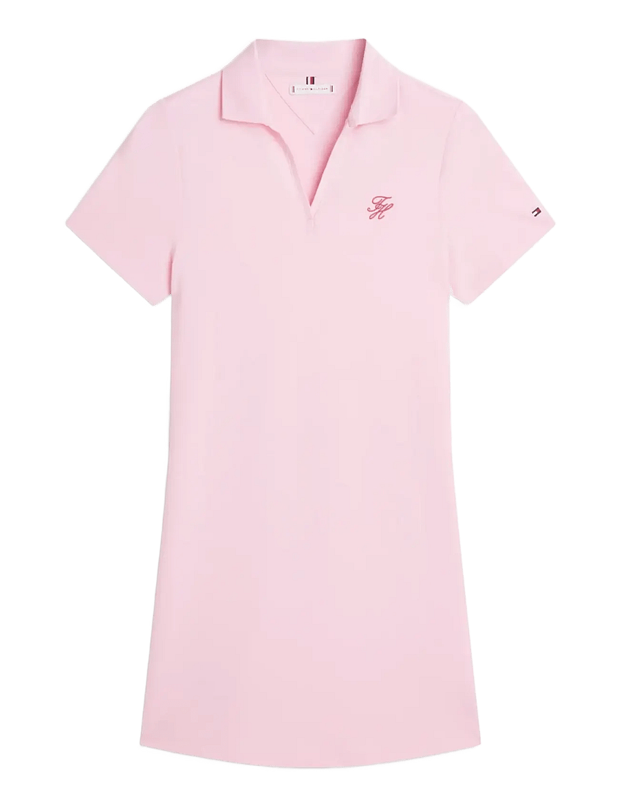 Tommy Hilfiger - TH SCRIPT OPEN-NK POLO DRS - t-skjortekjoler - classic pink - 1