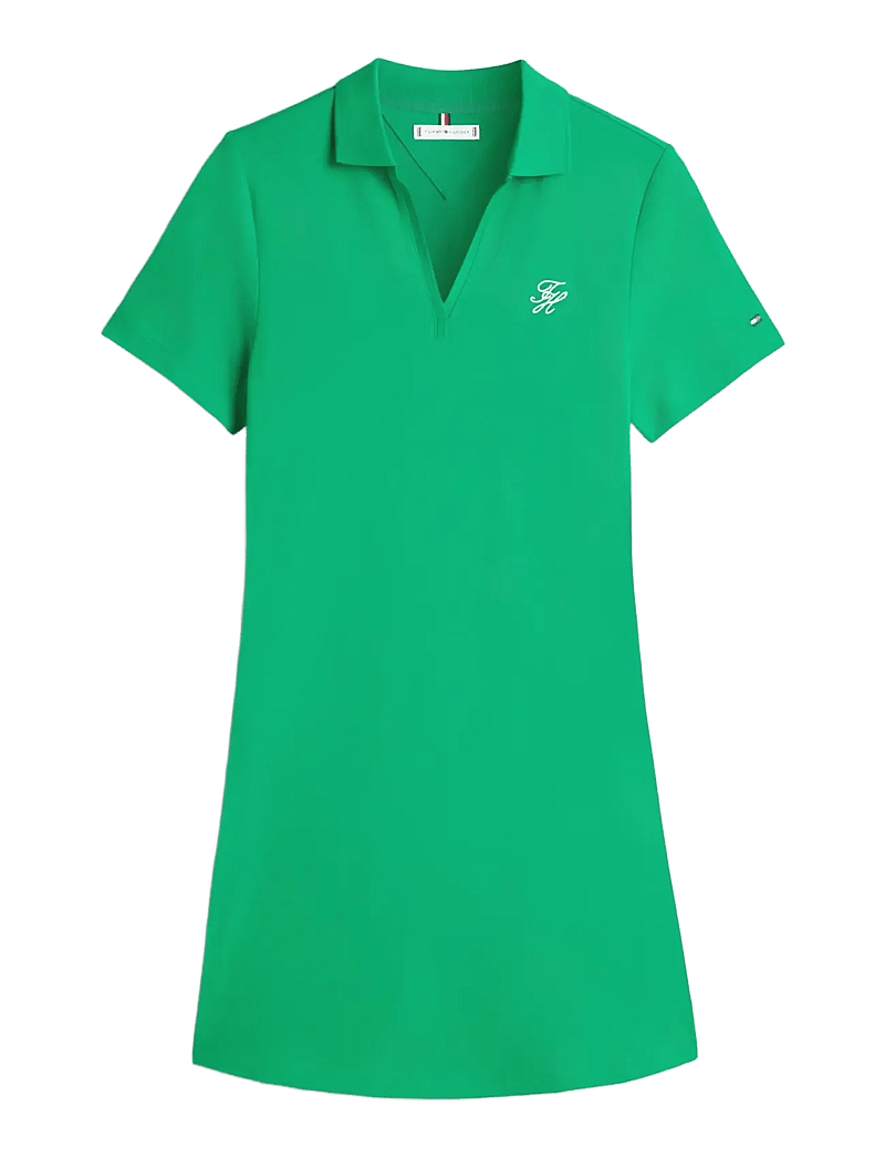 Tommy Hilfiger - TH SCRIPT OPEN-NK POLO DRS - t-shirtkjoler - courtside green - 1