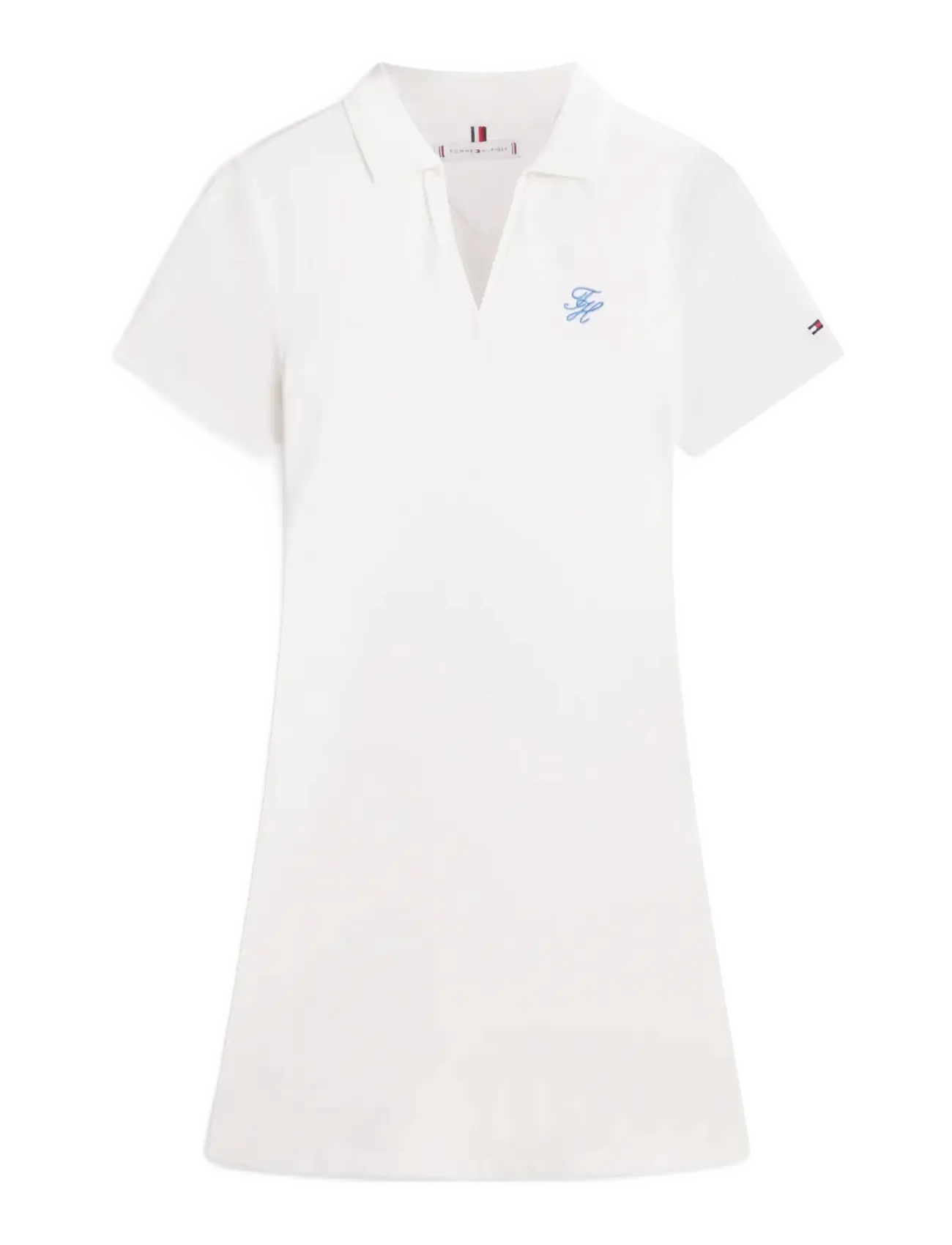 TH SCRIPT OPEN-NK POLO DRS - ECRU