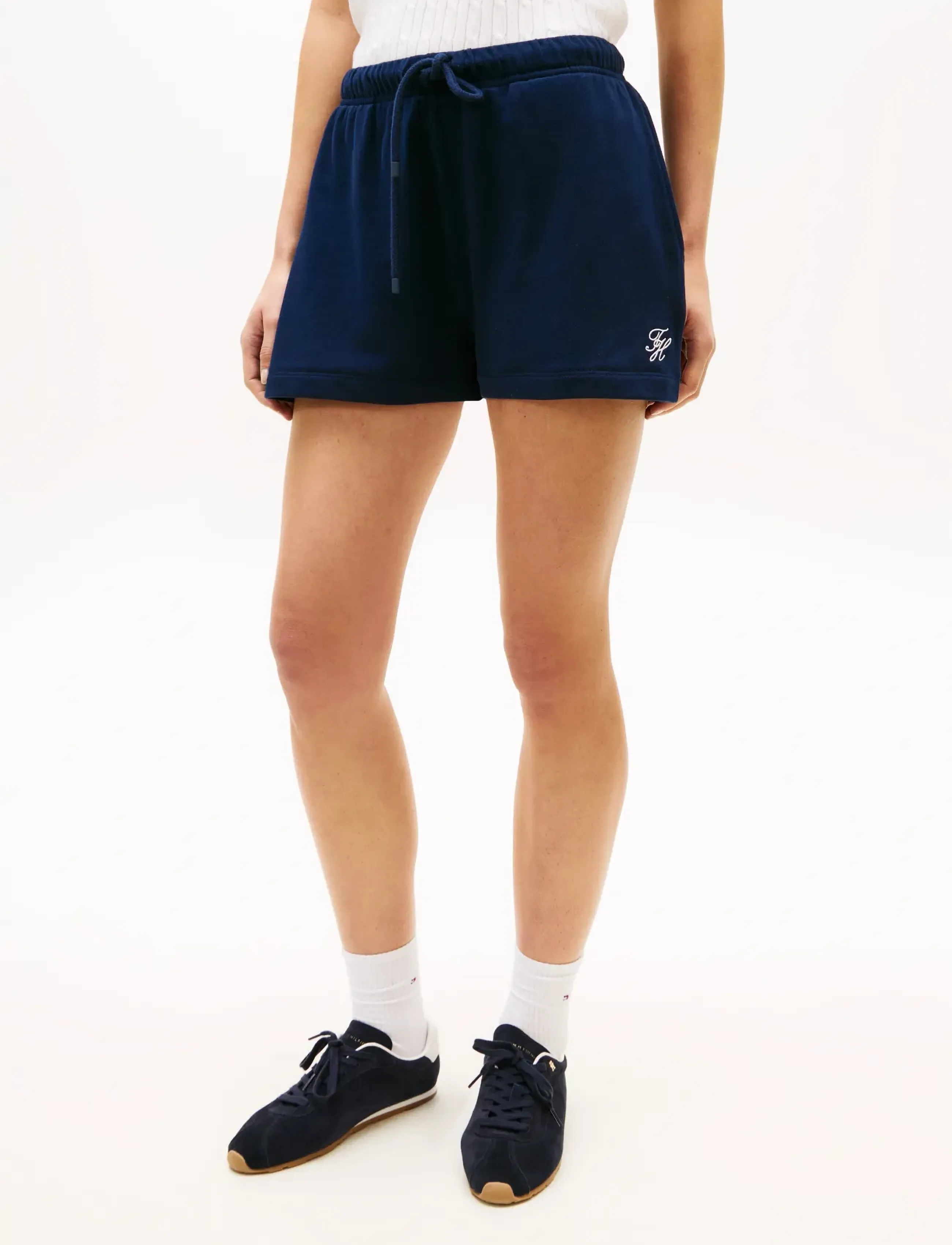 Tommy Hilfiger TH SCRIPT SWEATSHORTS - Shorts - DARK NIGHT NAVY / navy