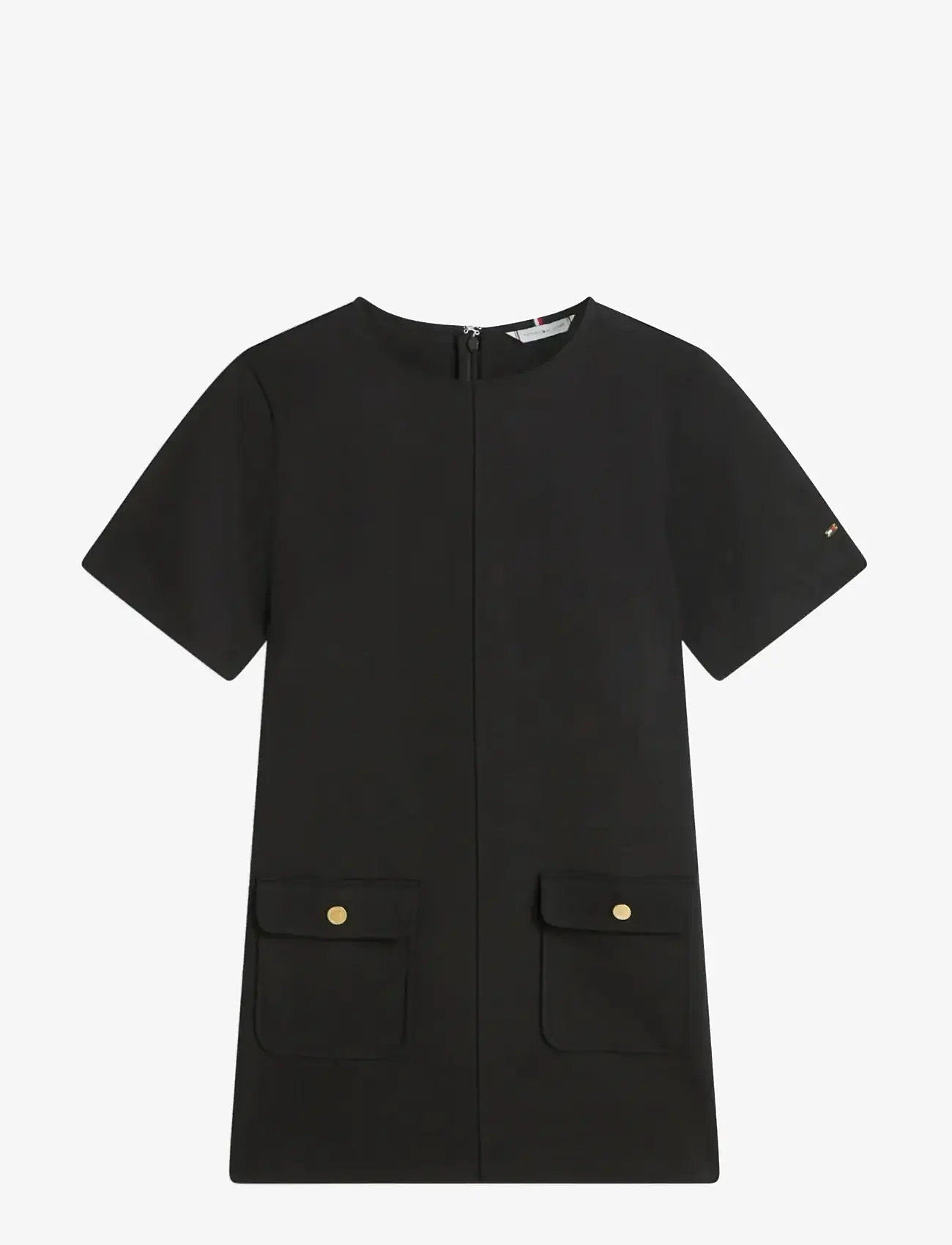 Tommy Hilfiger - GOLD BUTTON SHIFT MINI DRESS - kurze kleider - black - 1