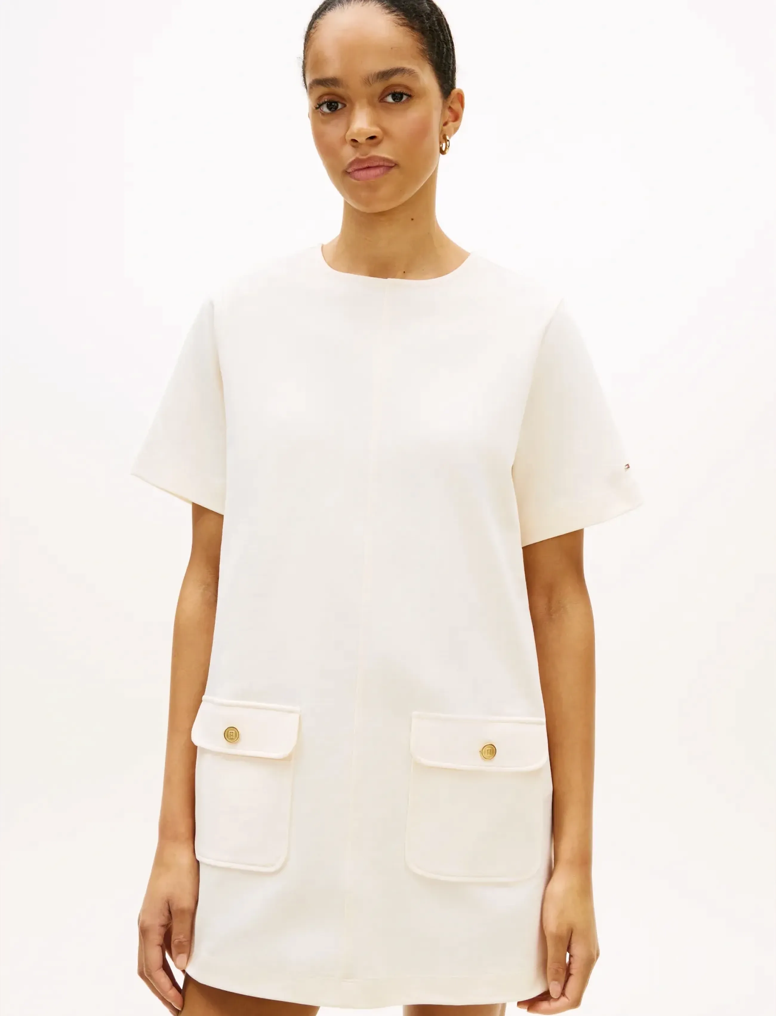 Tommy Hilfiger - GOLD BUTTON SHIFT MINI DRESS - short dresses - calico - 2
