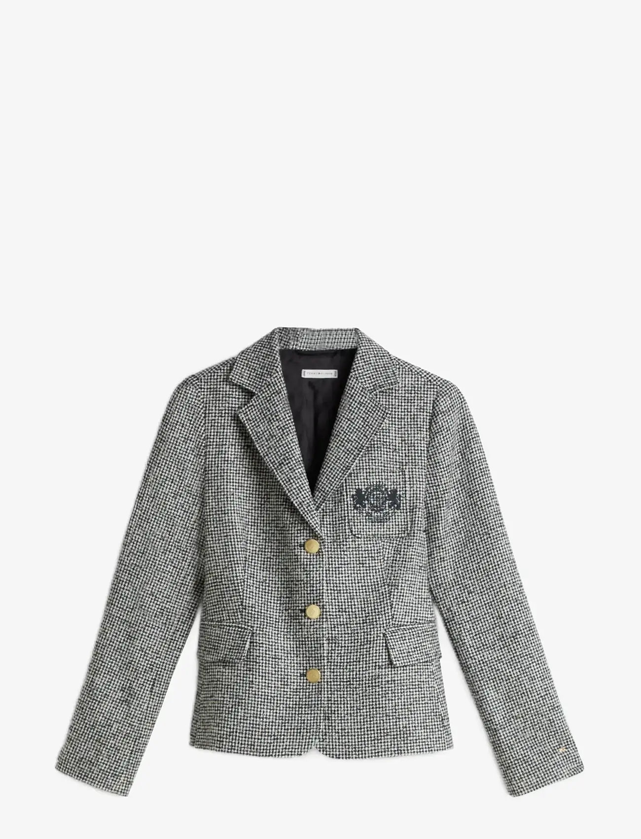 Tommy Hilfiger - WOOL PATTERN GB SLIM BLAZER - enkelknäppta kavajer - black   white houndstooth - 1
