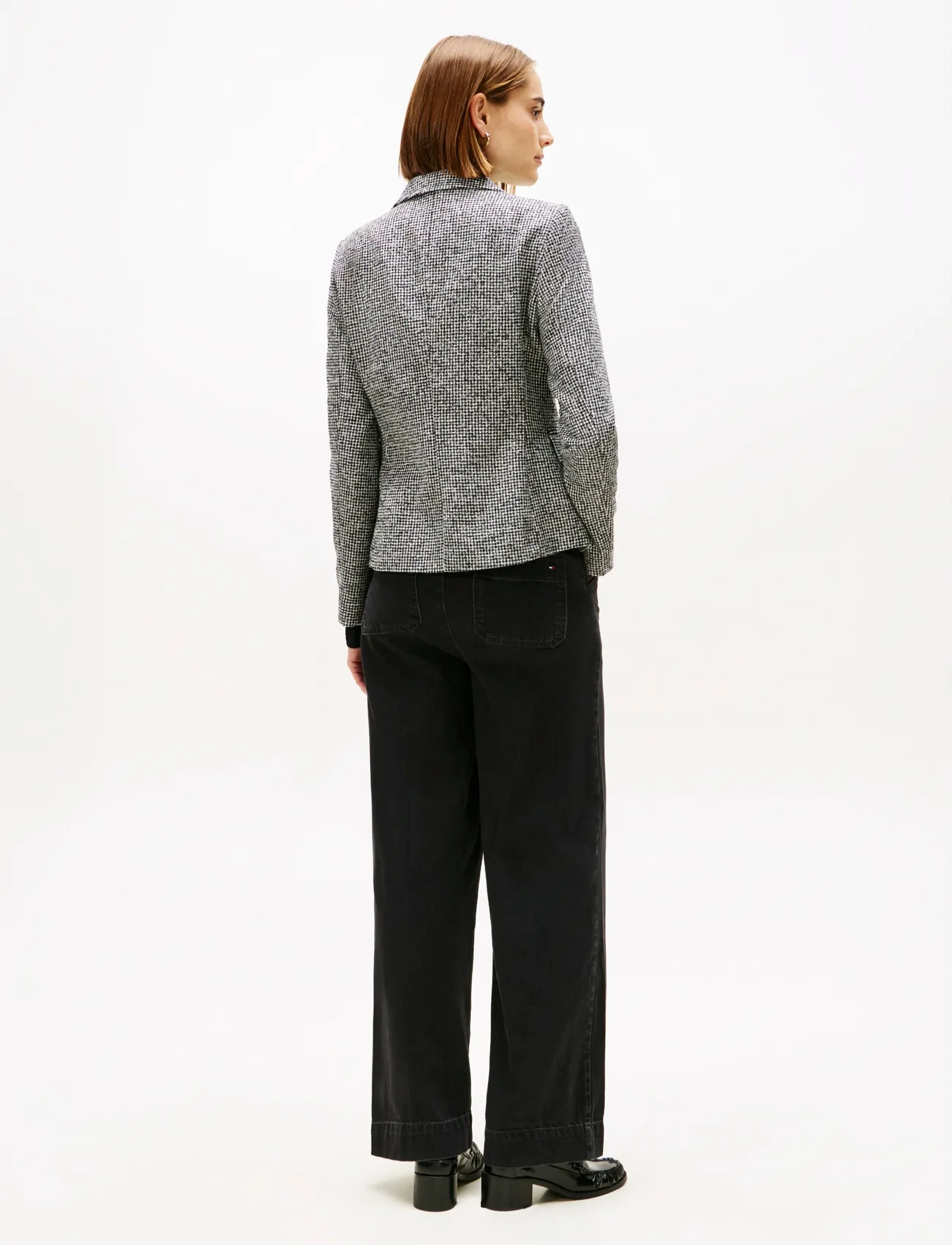 Tommy Hilfiger - WOOL PATTERN GB SLIM BLAZER - black   white houndstooth - 3