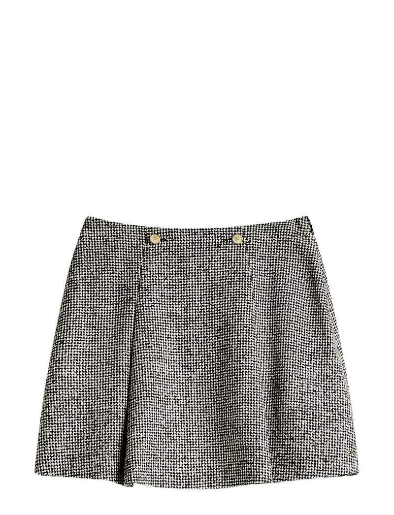 Tommy Hilfiger - WOOL PATTERN GB MINI SKIRT - short skirts - black white houndstooth - 1