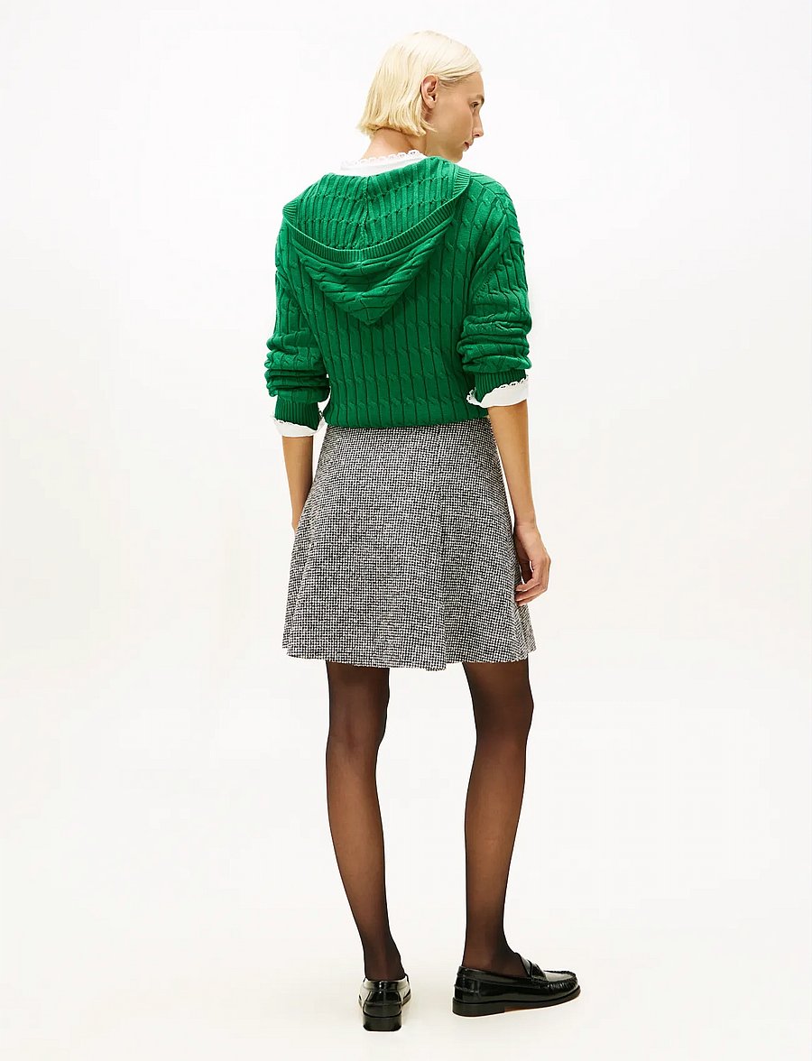 Tommy Hilfiger - WOOL PATTERN GB MINI SKIRT - kurze röcke - black white houndstooth - 3