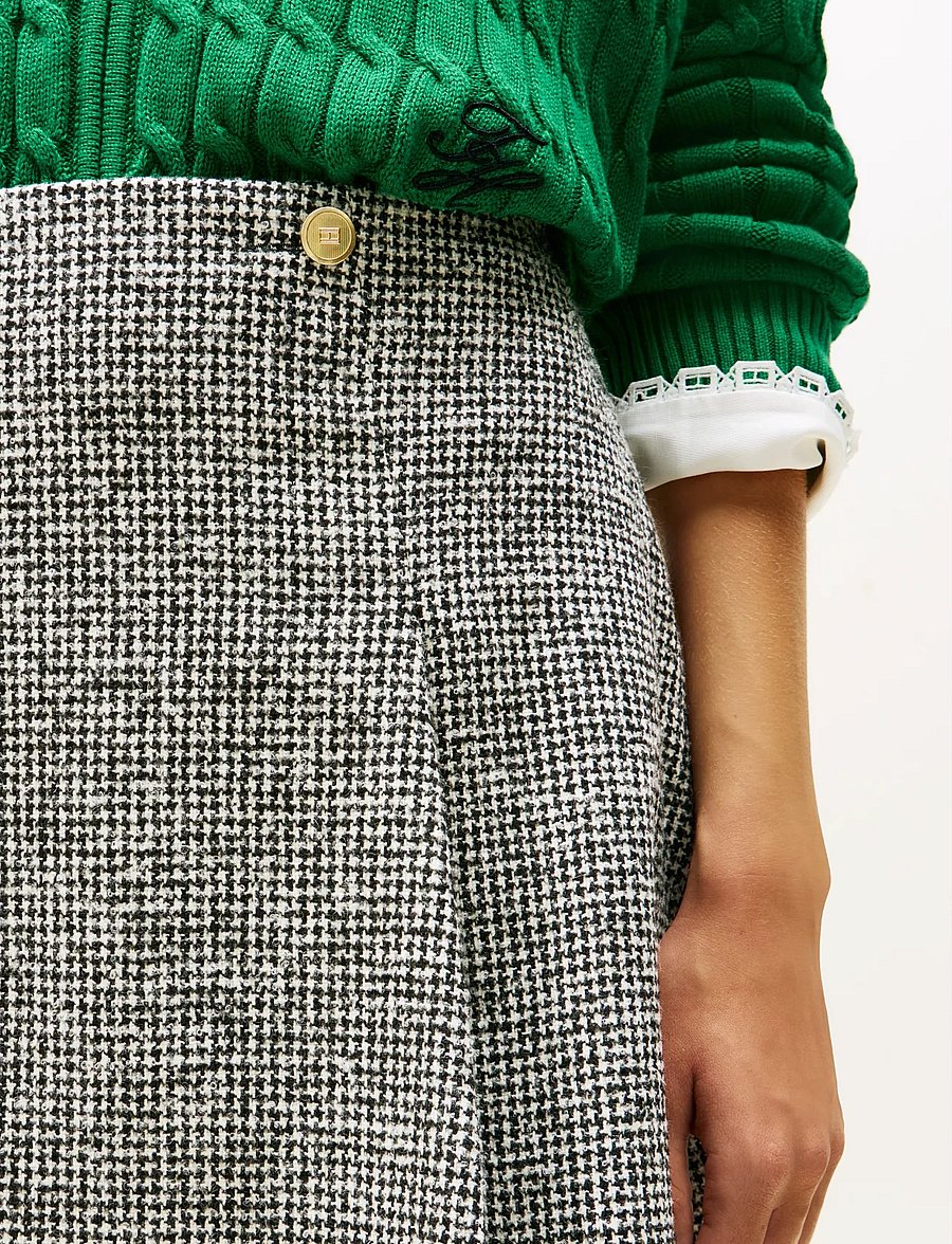 Tommy Hilfiger - WOOL PATTERN GB MINI SKIRT - kurze röcke - black white houndstooth - 4