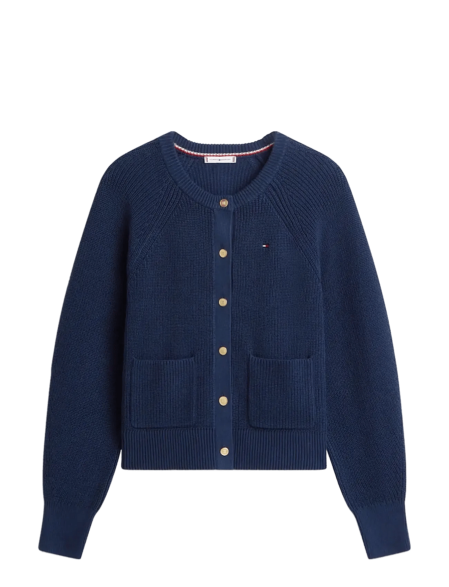 Tommy Hilfiger - CO CARDI STITCH C-NK LS CARDI - cardigans - dark night navy - 1
