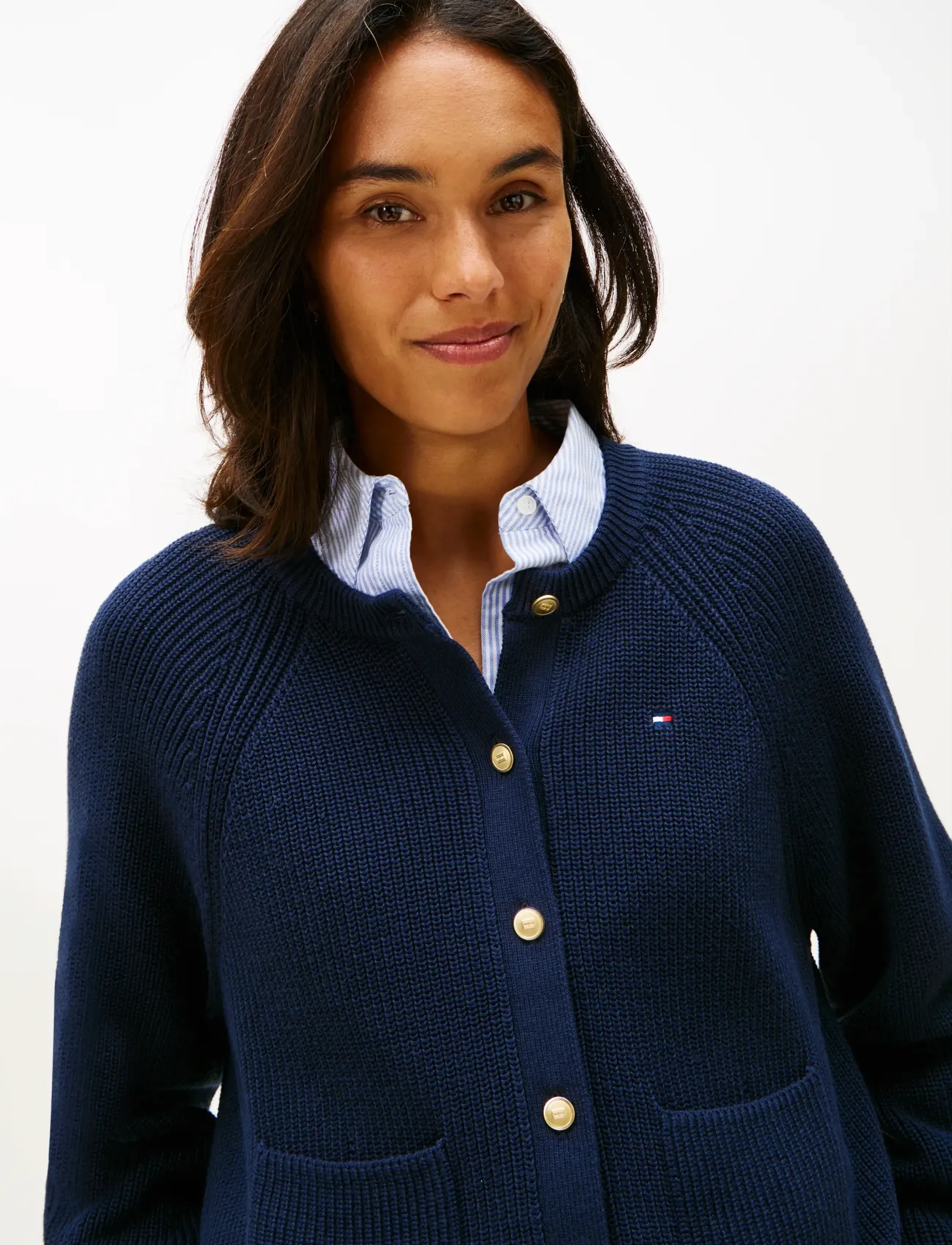 Tommy Hilfiger - CO CARDI STITCH C-NK LS CARDI - gebreide vesten - dark night navy - 4