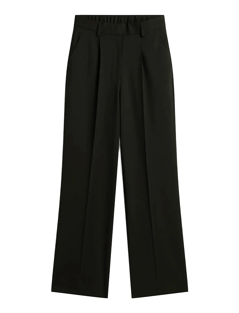 Tommy Hilfiger - TIMELESS WOOL WIDE LEG PANT - laia säärega püksid - black - 1