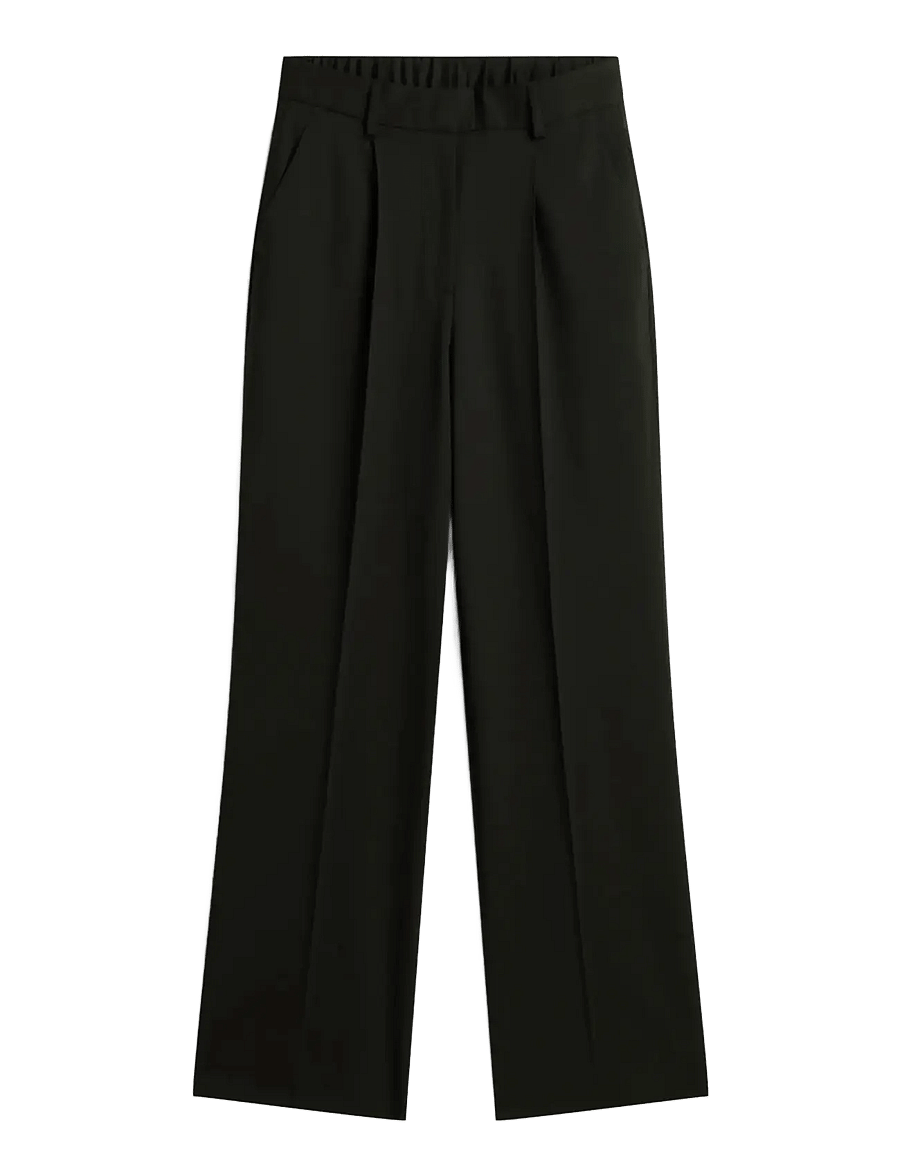 Tommy Hilfiger - TIMELESS WOOL WIDE LEG PANT - spodnie szerokie - black - 1