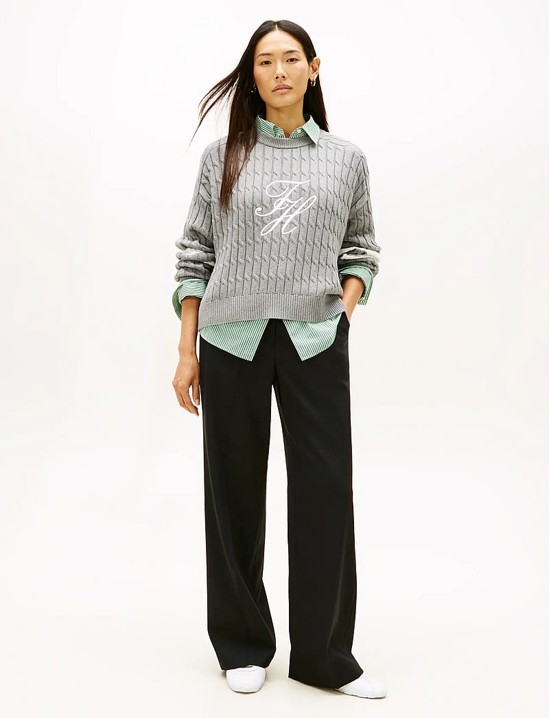 Tommy Hilfiger - TIMELESS WOOL WIDE LEG PANT - laia säärega püksid - black - 2