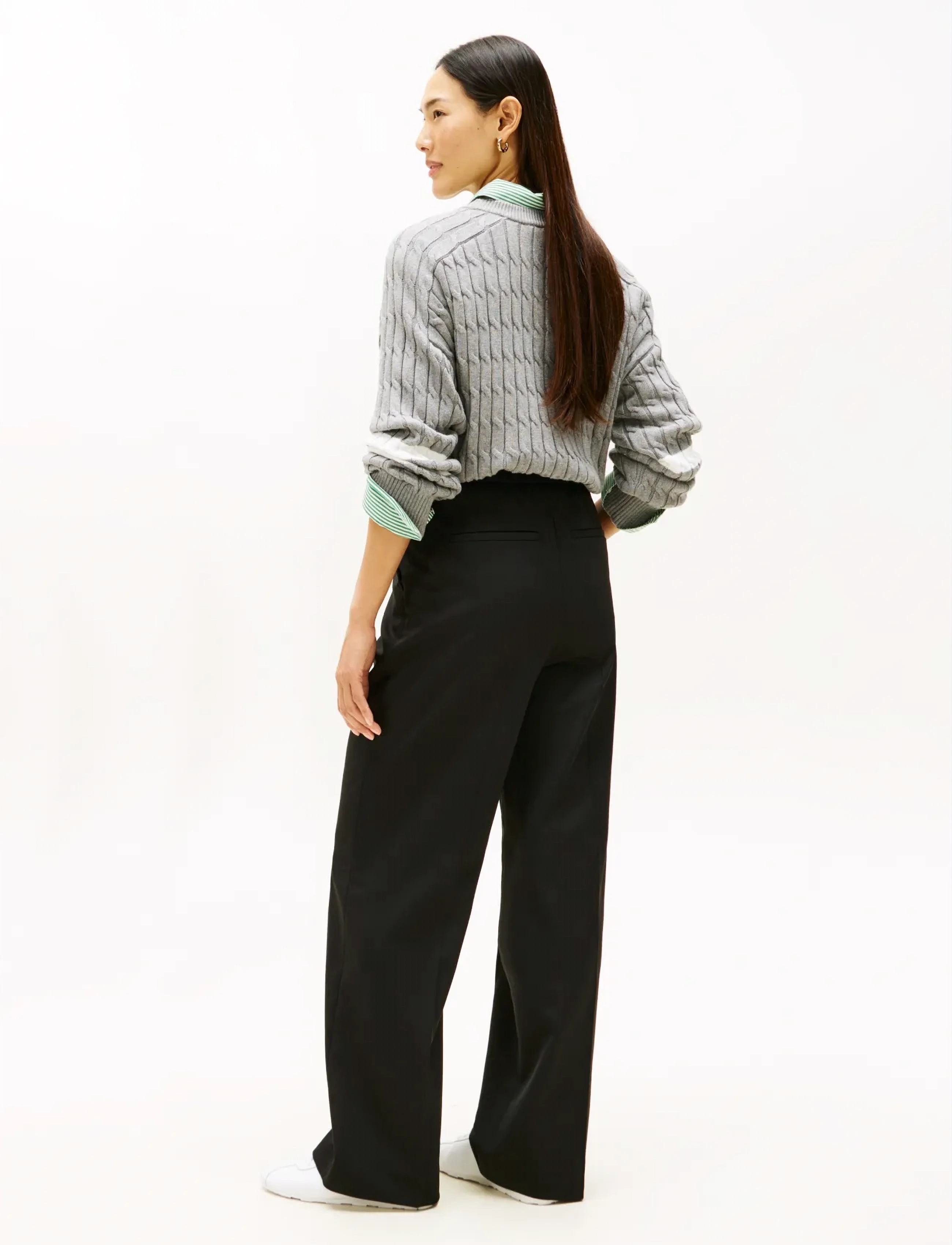 Tommy Hilfiger - TIMELESS WOOL WIDE LEG PANT - spodnie szerokie - black - 4