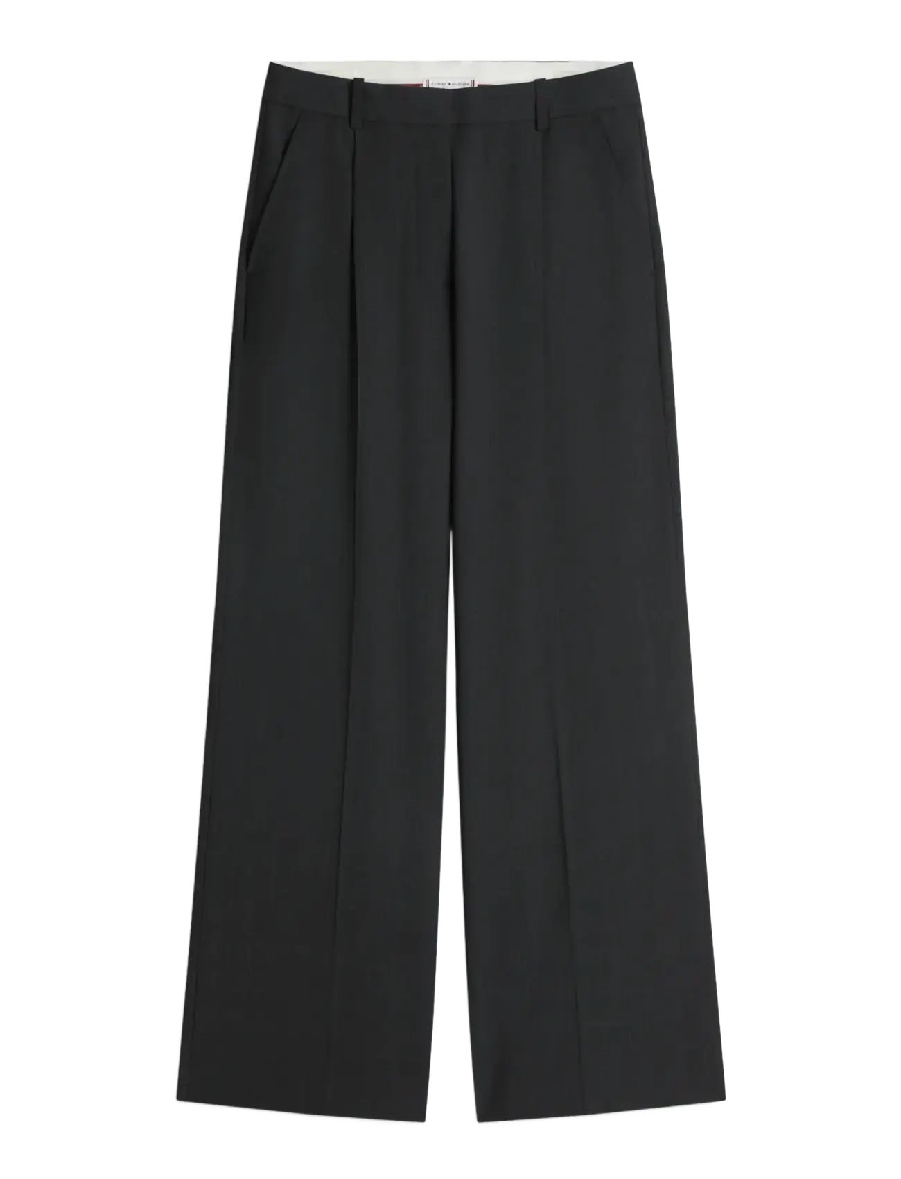 Tommy Hilfiger WOOL BLEND CHECK HW WIDELEG PANT - Spodnie - GREY ALLOVER 01 / grey