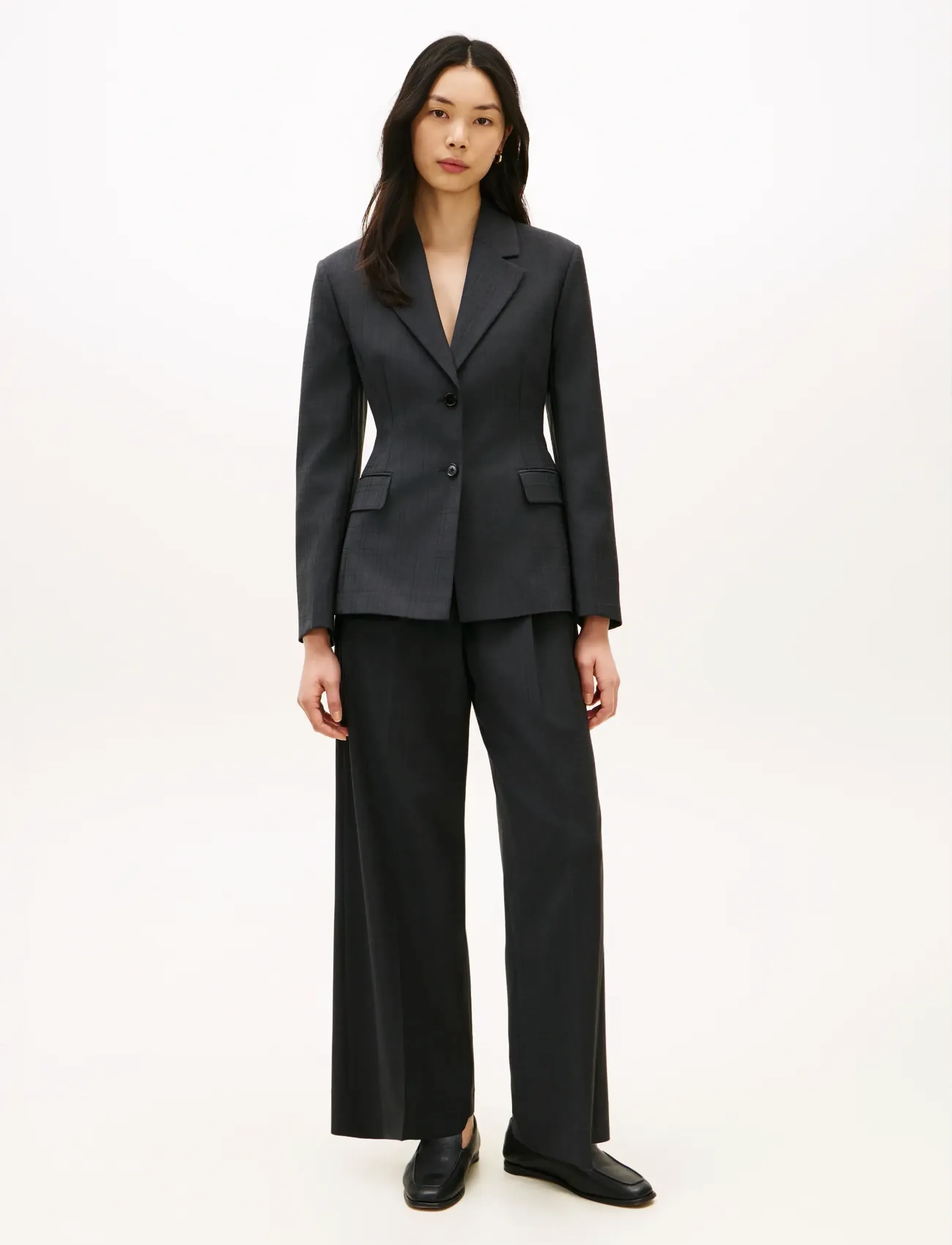 Tommy Hilfiger - WOOL BLEND CHECK HW WIDELEG PANT - bukser med brede ben - grey allover 01 - 3