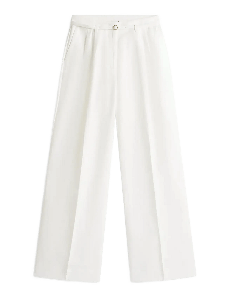 Tommy Hilfiger - LINEN BLEND WIDE LEG PANT - konfirmation - th optic white - 1