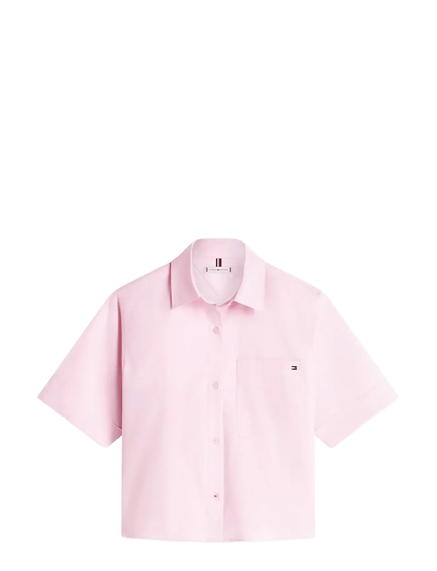 Tommy Hilfiger - ESS POPLIN SS SHIRTS - kurzärmlige hemden - bonita pink - 1