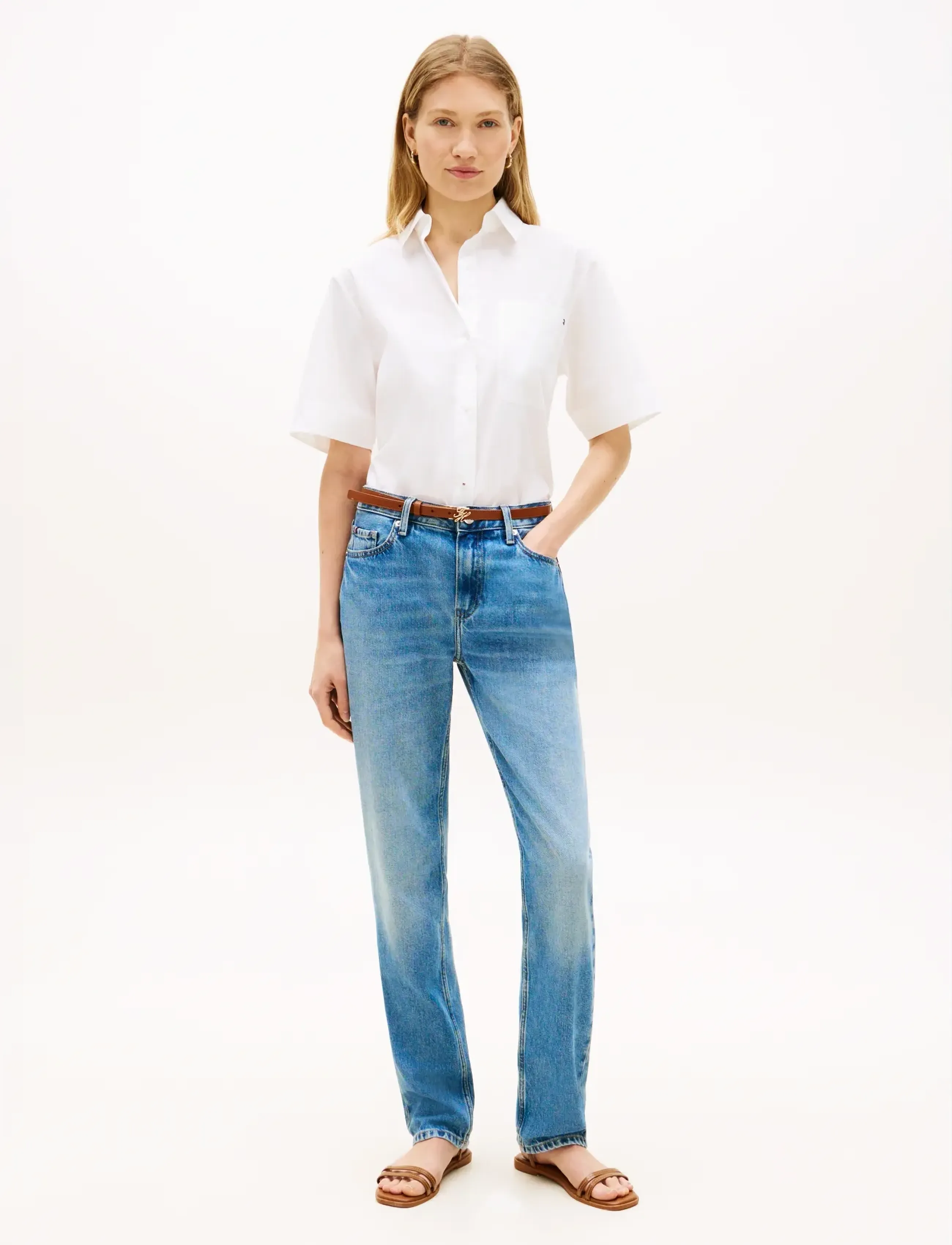 Tommy Hilfiger - ESS POPLIN SS SHIRTS - kortärmade skjortor - th optic white - 3