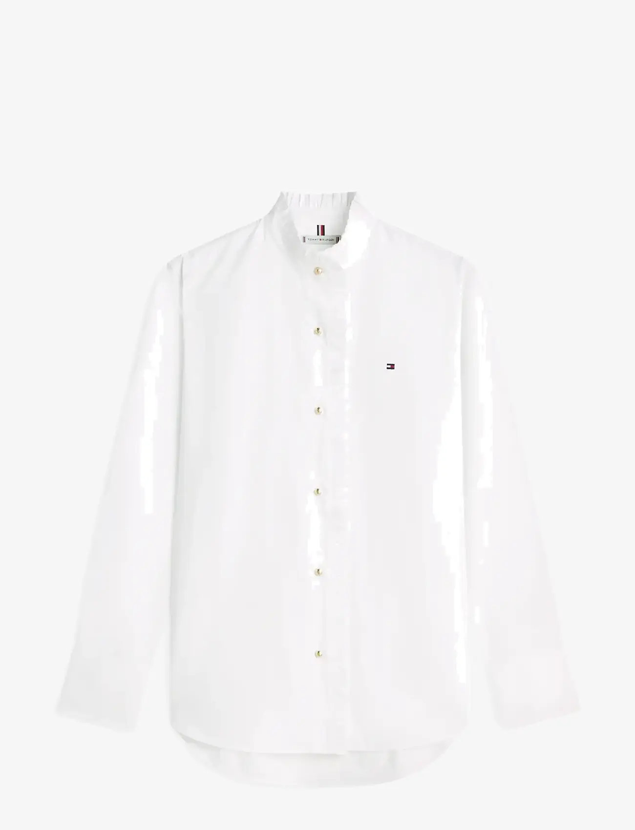 Tommy Hilfiger - POPLIN RUFFLE COLLAR LS SHIRT - langärmlige hemden - optic white - 1