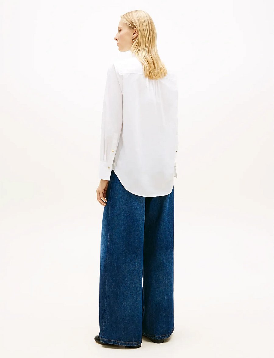 Tommy Hilfiger - POPLIN RUFFLE COLLAR LS SHIRT - langärmlige hemden - optic white - 2
